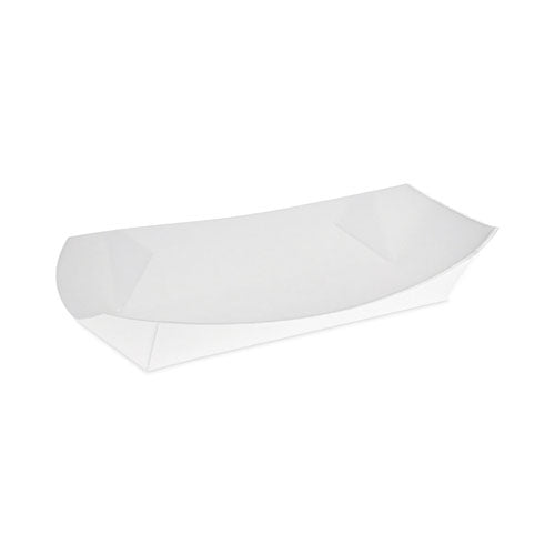 Pactiv Evergreen Paperboard Boat Basket, Hot Dog Tray with Perforations, 7 x 1.75 x 1.4, White, Paper, 1,000/Carton