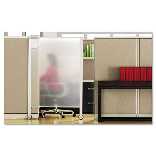 Quartet Premium Workstation Privacy Screen, 38w x 64d, Translucent Clear/Silver
