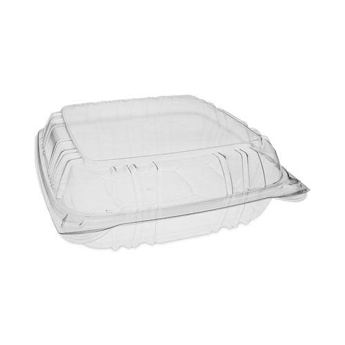 Pactiv Evergreen SENSATION SmartLock Hinged Lid Container, 9.2 x 8.9 x 3.1, Clear, Plastic, 200/Carton