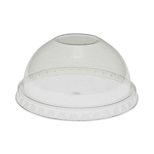 Pactiv Evergreen EarthChoice Strawless RPET Lid, Dome Lid, Fits 9 oz to 20 oz "A" Cups, Plastic, Clear, 900/Carton