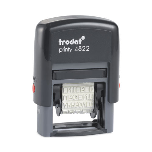 Trodat Printy Self-Inking Stamp, 12 Selectable Messages, 1.25" x 0.38", Red
