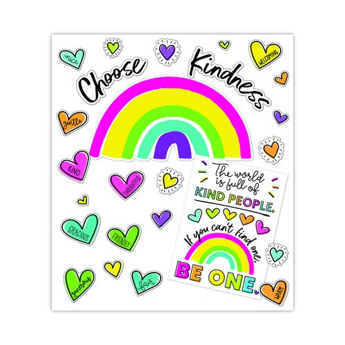 Carson-Dellosa Education Motivational Bulletin Board Sets, 75-Piece Set, Kind Vibes, 30" x 16", Multicolor
