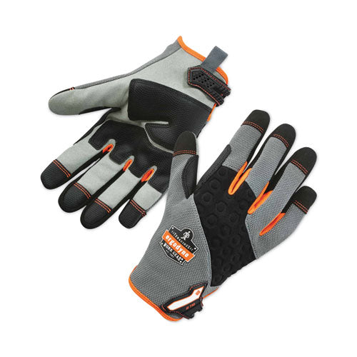 ergodyne ProFlex 710 Heavy-Duty Mechanics Gloves, 9" Long, Gray, Pair
