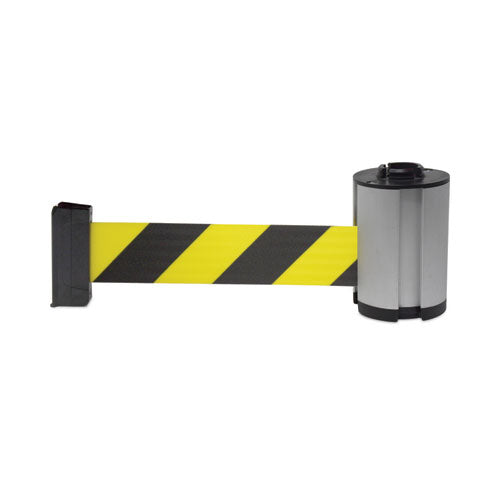 Rubbermaid Commercial Cone Barricade System Replacement Belt Cassette, 7 ft, Yellow/Black/Silver