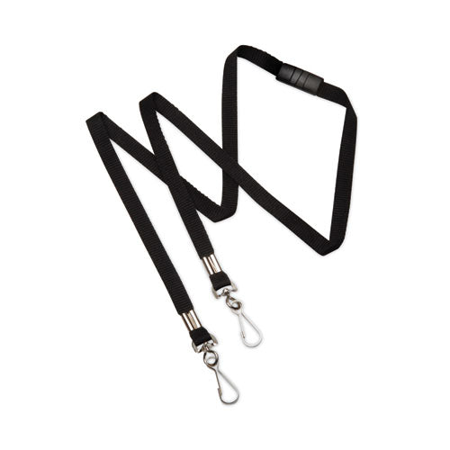 AbilityOne 8455016988429, SKILCRAFT Face Mask Lanyard, Metal J-Hook Fastener, 36" Long, Black, Dozen