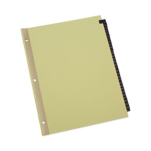 Universal Deluxe Preprinted Simulated Leather Tab Dividers with Gold Printing, 31-Tab, 1 to 31, 11 x 8.5, Buff, 1 Set