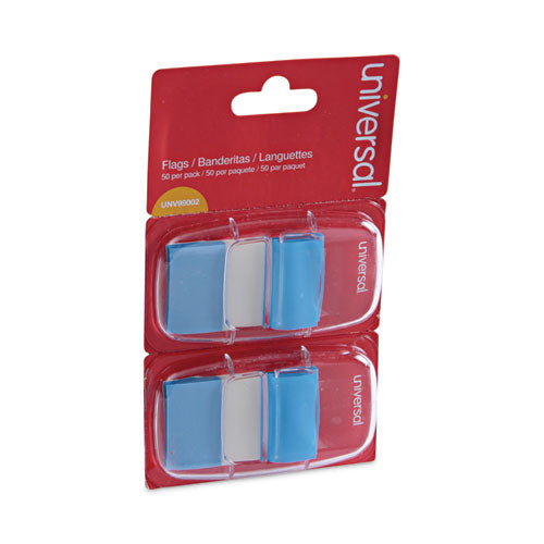 Universal Page Flags, Blue, 50 Flags/Dispenser, 2 Dispensers/Pack