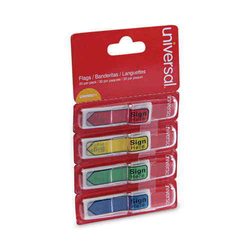 Universal Deluxe Message Arrow Flags, "Sign Here", Assorted Colors, 120/Pack
