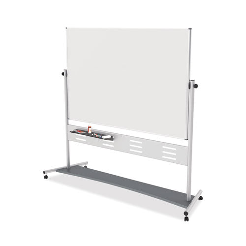 MasterVision Revolver Easel, Horizontal Orientation, 70.8" x 47.2", White Surface, Satin Aluminum Frame