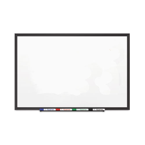 Quartet Classic Series Porcelain Magnetic Dry Erase Board, 48" x 36", White Surface, Black Aluminum Frame