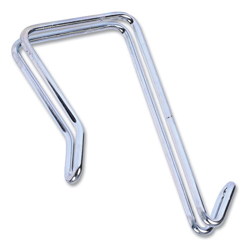 Alera Single Sided Partition Garment Hook, Steel, 0.5 x 3.13 x 4.75, Over-the-Door/Over-the-Panel Mount, Silver, 2/Pack