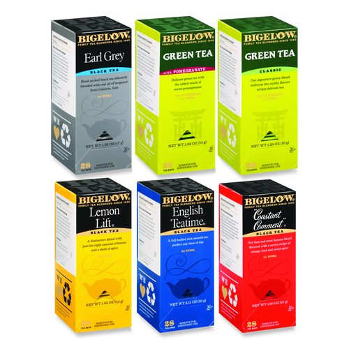 Bigelow Assorted Tea Bags, Six Flavors, 28/Box, 168/Carton