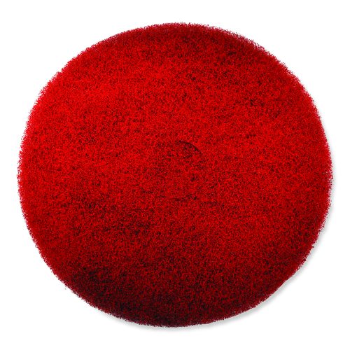 SC Johnson Professional EZ CARE Heavy Duty Scrub Pad, 17" Diameter, Red/Gray, 5/Carton