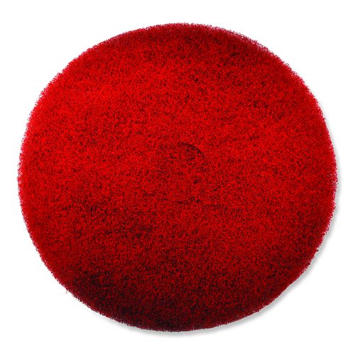 SC Johnson Professional EZ CARE Heavy Duty Scrub Pad, 20" Diameter, Red/Gray, 5/Carton
