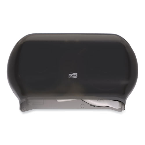 Tork Twin Standard Roll Bath Tissue Dispenser, 12.75 x 5.57 x 8.25, Smoke