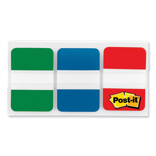 Post-it Tabs 1" Plain Solid Color Tabs, 1/5-Cut, Assorted Colors, 1" Wide, 66/Pack