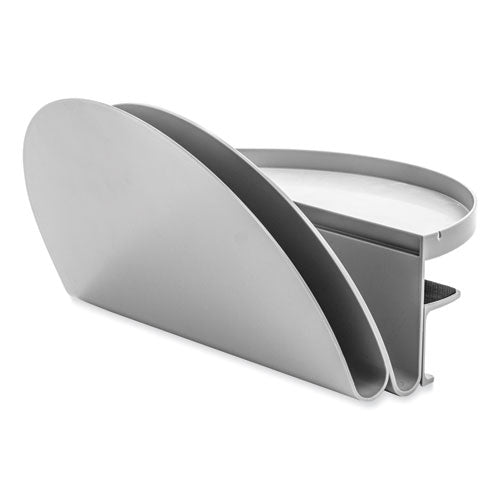 deflecto Standing Desk File Organizer, 2 Sections, Letter Size, 12 x 9.69 x 7.11, Gray