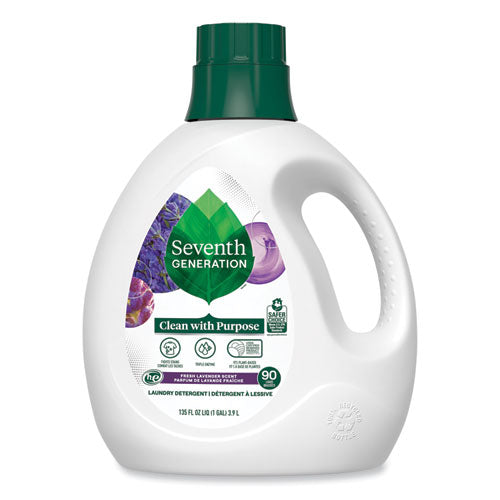 Seventh Generation Natural Liquid Laundry Detergent, Fresh Lavender Scent, 135 oz Bottle, 4/Carton