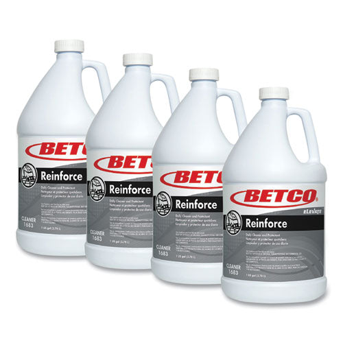 Betco Reinforce Floor Cleaner and Protectant, Lemon Scent, 1 gal Bottle, 4/Carton