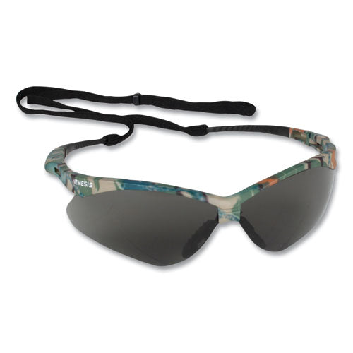 KleenGuard Nemesis Safety Glasses, Camo Half Frame, Smoke Dual Lens, 12/Box