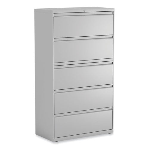 Alera Lateral File, 5 Legal/Letter/A4/A5-Size File Drawers, Light Gray, 36" x 18.63" x 67.63"