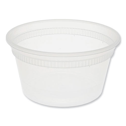 Pactiv Evergreen Newspring DELItainer Microwavable Container, 12 oz, 4.6 x 4.6 x 2.5, Clear, Plastic, 480/Carton