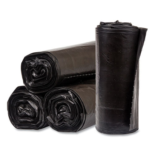 Pitt Plastics Eco Strong Can Liners, 60 gal, 1.35 mil, 38" x 58", Black, Perforated Roll, 100/Carton
