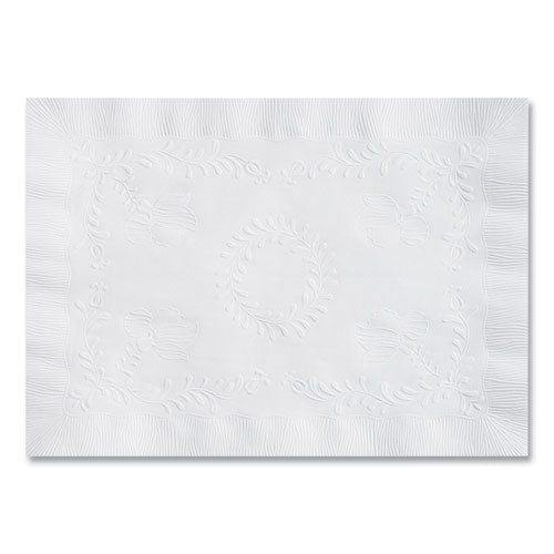 Hoffmaster Placemats, Anniversary Embossed Surface, Straight Edges, 14" x 10", White, 1,000/Carton