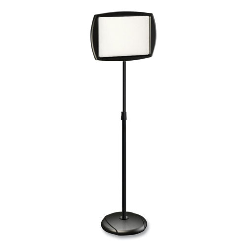 MasterVision Magnetic Dry Erase Floor Stand Signs, White 15" x 11" Rectangle Surface, Black/Silver Frame, 15" x 10" x 40" to 68"
