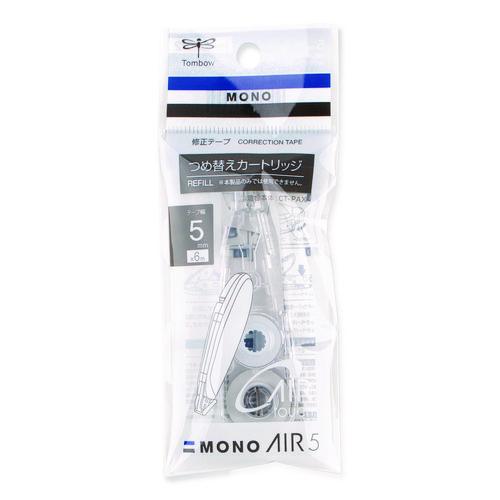 Tombow MONO Air Pen-Type Correction Tape, Refillable, 0.19" x 19.67 ft, White Tape, Clear Dispenser