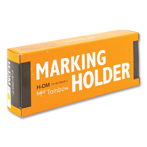Tombow Wax-Based Marking Pencil, Twist-Advance, 4.4 mm, Yellow Marks, Navy Blue Barrel, 10/Box
