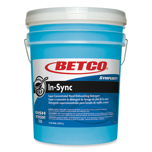 Betco Symplicity In-Sync Hand Dishwashing Detergent, Fresh Ozonic Scent, 5 gal Pail