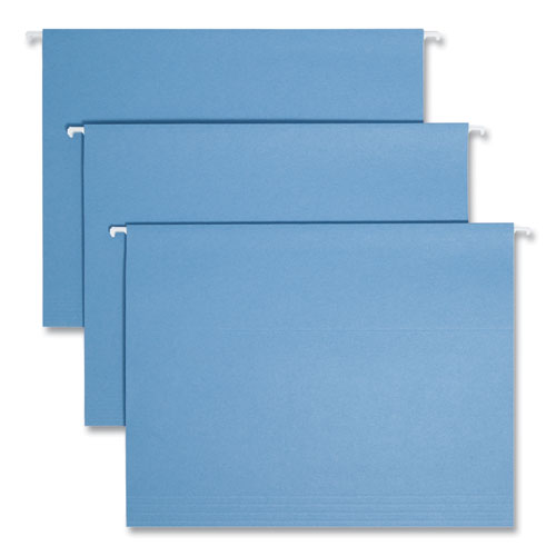 Smead Colored Hanging File Folders with 1/5 Cut Tabs, Letter Size, 1/5-Cut Tabs, Blue, 25/Box