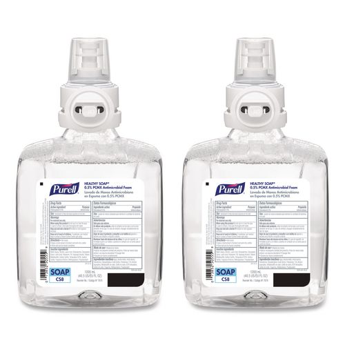 PURELL Healthcare HEALTHY SOAP 0.5% PCMX Antimicrobial Foam Refill, For CS8 Dispensers, Light Floral Scent, 1,200 mL, 2/Carton