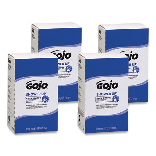 GOJO SHOWER UP Soap and Shampoo, Pleasant Scent, 2,000 mL, 4/Carton