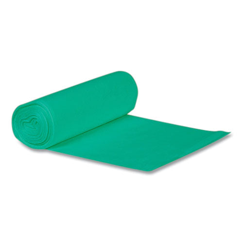 Heritage Eco Blend Max Can Liners, 23 gal, 0.8 mil, 28" x 45", Green, 25 Bags/Roll, 10 Rolls/Carton