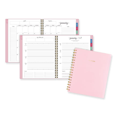 AT-A-GLANCE Harmony Weekly/Monthly Poly Planner, 8.81 x 7.88, Pink Cover, 13-Month: Jan 2026 to Jan 2027