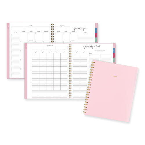 AT-A-GLANCE Harmony Weekly/Monthly Poly Planner, 11 x 9.38, Pink Cover, 13-Month: Jan 2026 to Jan 2027