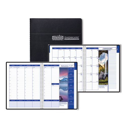 House of Doolittle Earthscapes Recycled Weekly/Monthly Appointment Book, Landscape Photos, 11 x 8.5, Black Soft Cover, 12-Month (Jan-Dec): 2026