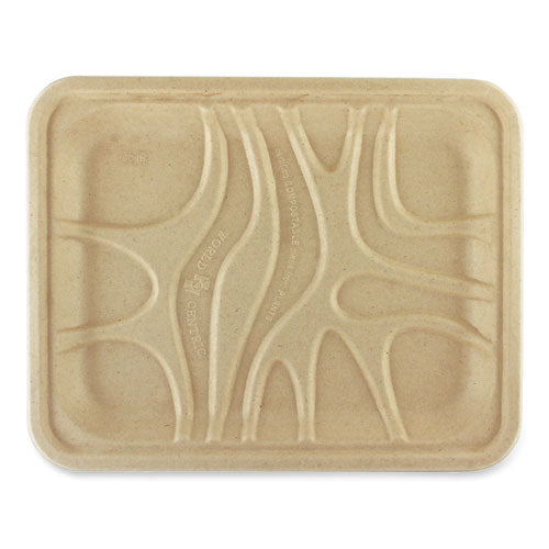 World Centric Fiber Meat and Produce Trays, 7.1 x 9.1 x 0.7, Natural, Paper, 500/Carton