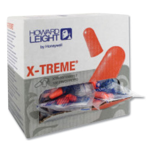 Howard Leight by Honeywell X-TREME Corded Disposable Earplugs, Corded, 32 dB NRR, One Size Fits Most, Orange Bullet Plugs, 1,000/Carton