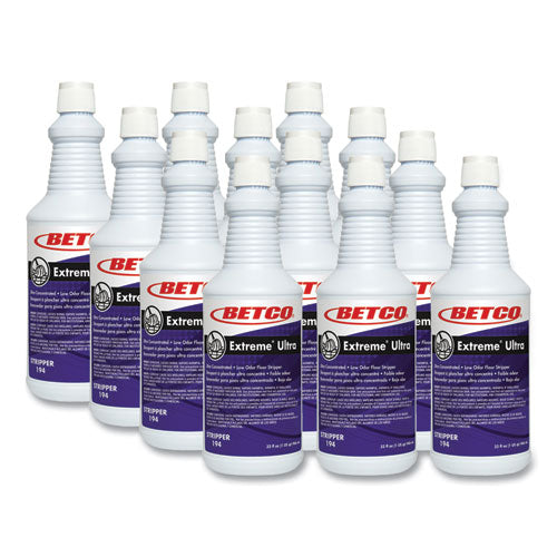 Betco Extreme Floor Stripper, 32 oz Bottle, 12/Carton