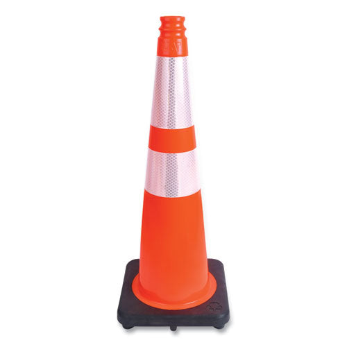 Tatco Traffic Cone, 11.5 x 11.5 x 28, Orange/Silver/Black