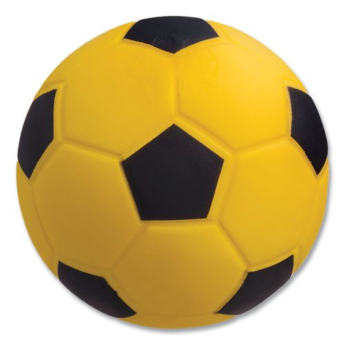 Champion Sports Coated Foam Sport Ball, Soccer, Playground Size, Yellow