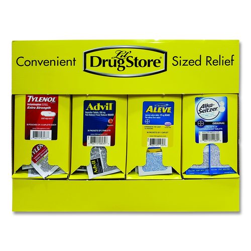 Lil' Drugstore Single-Dose Medicine Dispenser, 105-Pieces, Plastic Case, Yellow