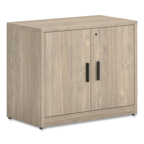 HON 10500 Series Storage Cabinet with Doors, Two Shelves, 36" x 20" x 29.5", Kingswood Walnut