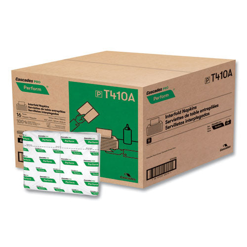 Cascades PRO Perform Interfold Napkins, 1-Ply, 12.63 x 8.5, White, 376/Pack, 16 Packs/Carton
