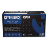 GloveWorks by AMMEX Heavy-Duty Industrial Nitrile Gloves, Powder-Free, 6 mil Thick, 9.5" Long, Royal Blue, 100/Box, 10 Boxes/Carton