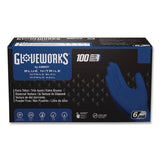 GloveWorks by AMMEX Heavy-Duty Industrial Nitrile Gloves, Powder-Free, 6 mil Thick, 9.5" Long, Royal Blue, 100/Box, 10 Boxes/Carton