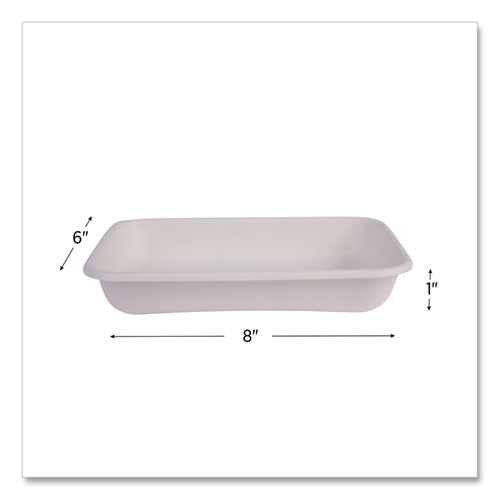 Eco-Products Vanguard Worldview Renewable and Compostable Sugarcane Take-Out Containers, 24 oz, 8 x 6 x 1, White, 400/Carton